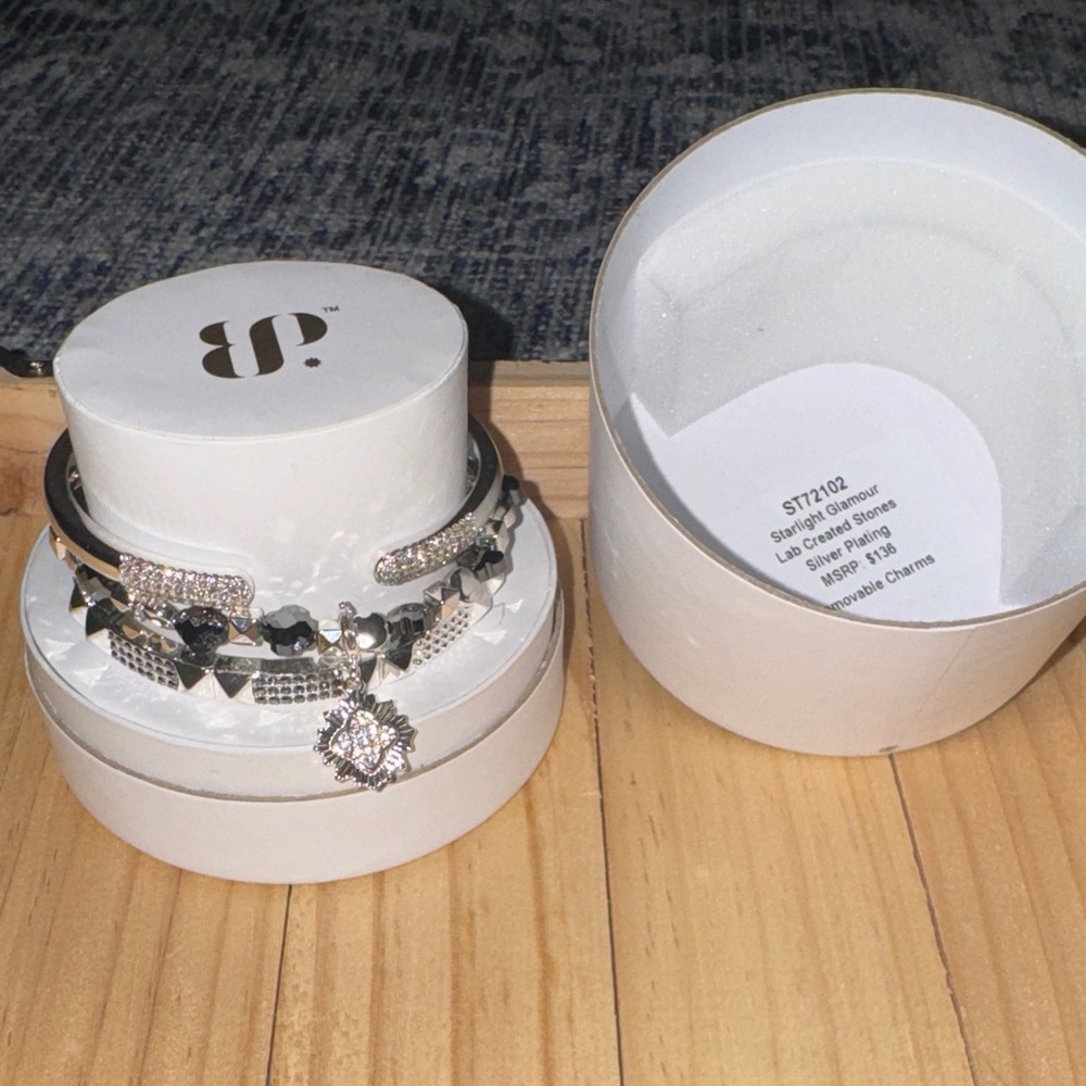 BP Silver and Black Bracelet Set
